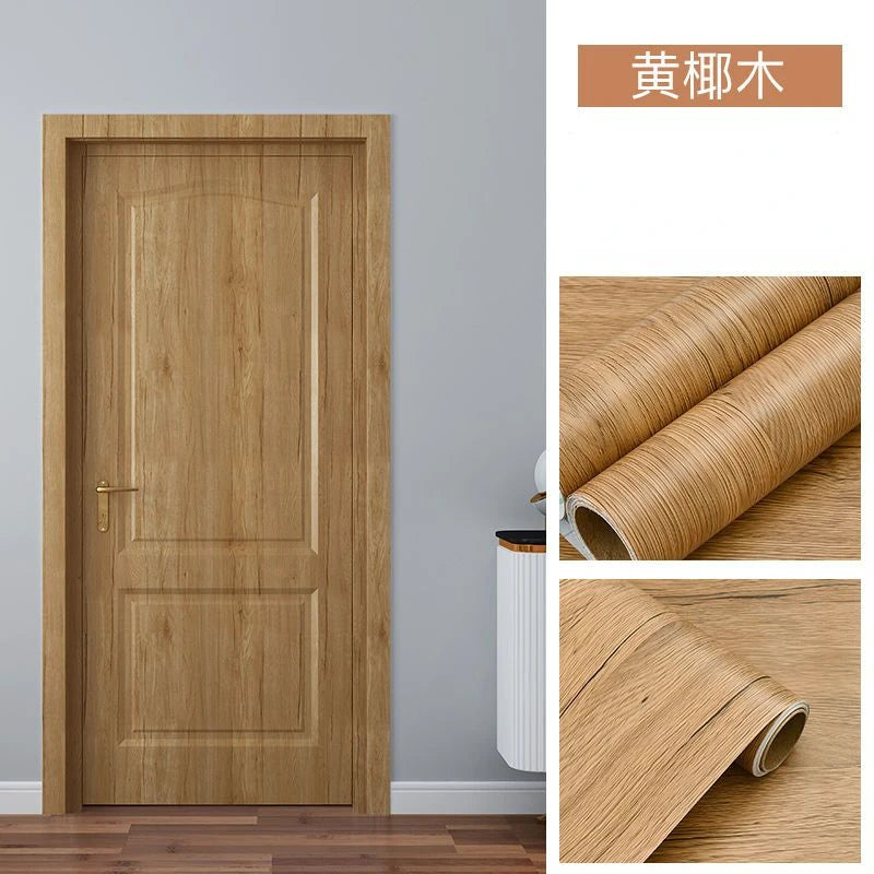 90CM Width Wood Grain PVC Wallpaper for Door Wardrobe Cupboard Table Furniture Waterproof Self Adhesive Stickers Home Decor Film