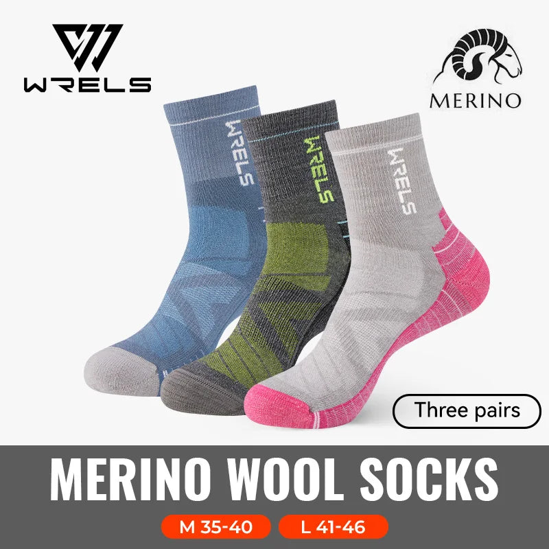 WRELS 1/2/3 Paare Merinowolle Socken Thermische Warme Winter Hohe Elastische Dicke Wandersocken Feuchtigkeitsaufnahme Wollsport Socken