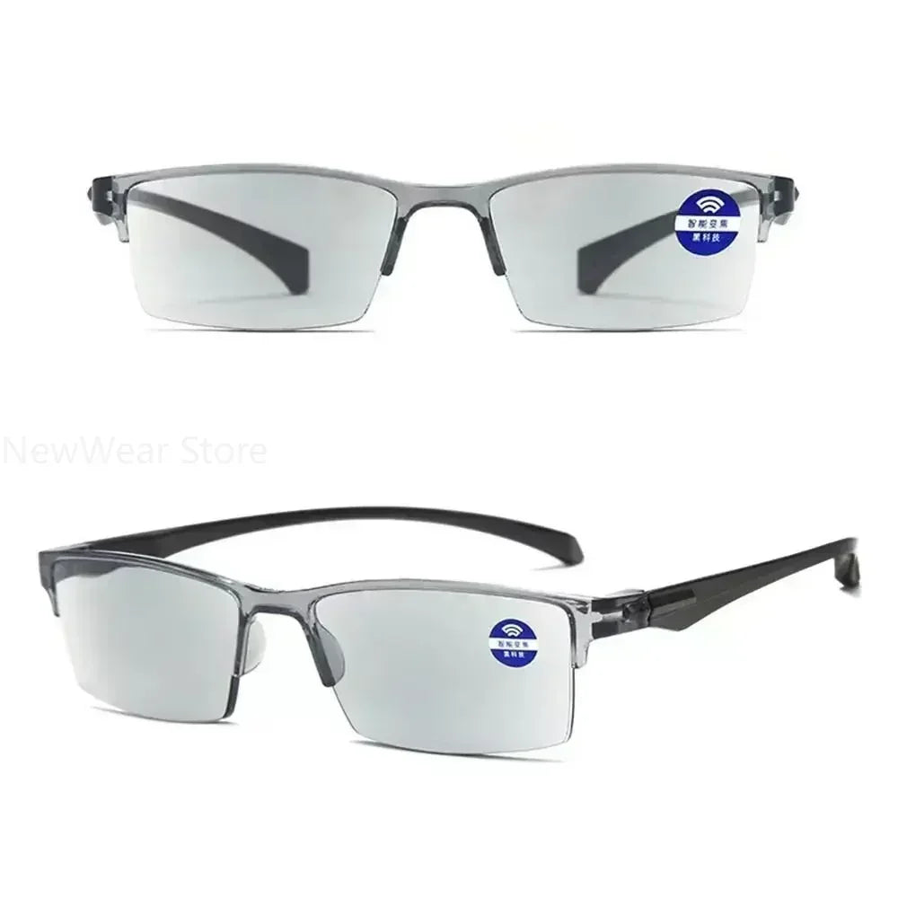 Smart Automatic Zoom Reading Glasses Anti Blue Ray Eyeglasses Autofocus Power Half-Rim Near Far Computer Glasses