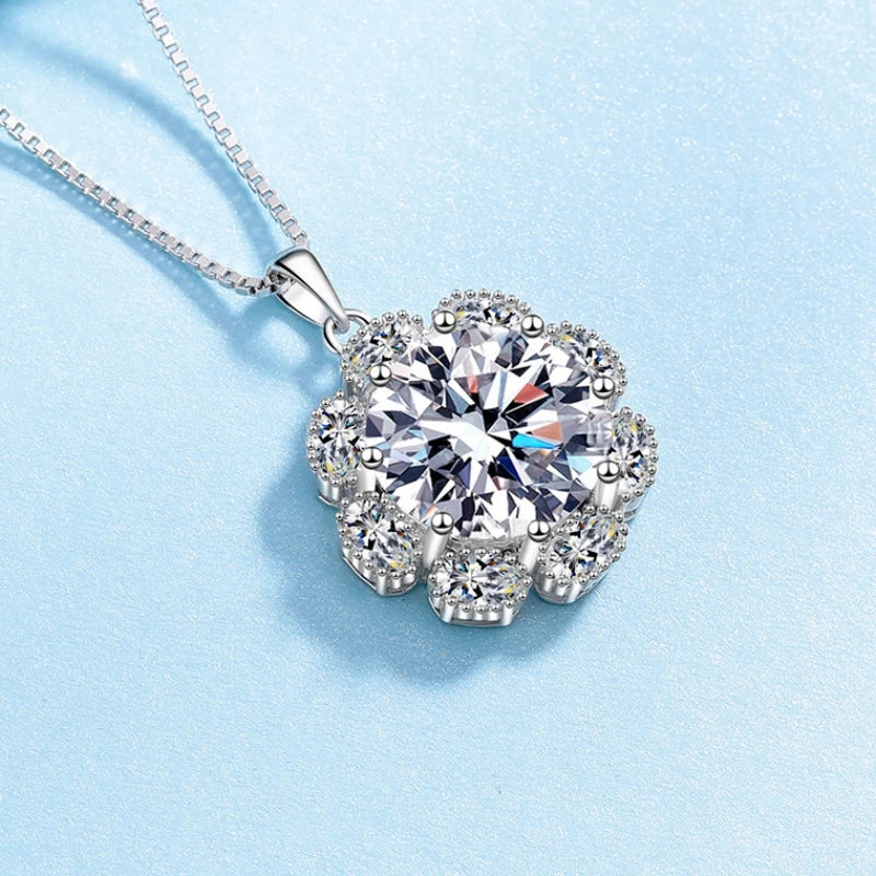 Freundin Valentinstag 18K Weißgold Damen Hochzeit 10CT VVS D Farbe Moissanit Diamant Liebhaber Geburtstagsgeschenk PT950 Halsketten