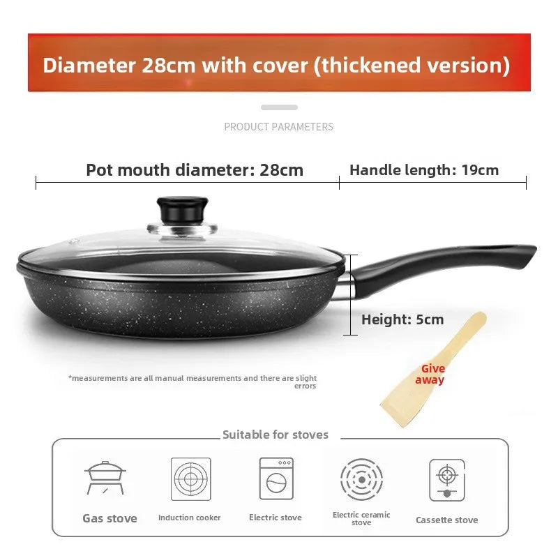 Mafestone Poêle Ménagère à Faible Fumée, Poêle à Crêpes, Poêle Plate pour Steaks, Poêle Antiadhésive Universelle pour Cuisinière