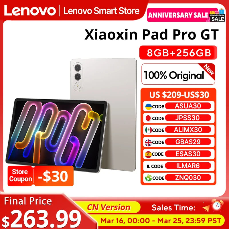 New Original Lenovo Xiaoxin Pad Pro GT Tablet 11.1'' 3.2K LCD 144Hz Display CN Version Snapdragon 8 Gen 3 Android 8860mAh Pad PC