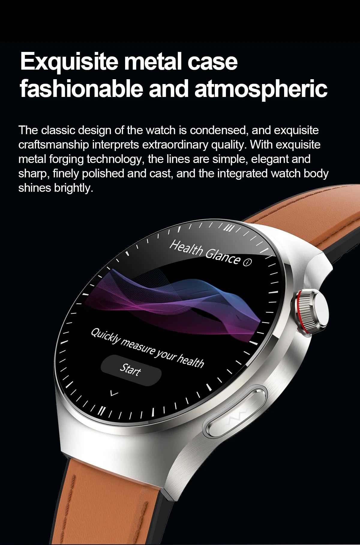 Montre Intelligente de Soins Infirmiers 2025 Montre connectée Santé, oxygène sanguin, lipides sanguins, acide urique, ECG+PPG, température corporelle, appel Bluetooth