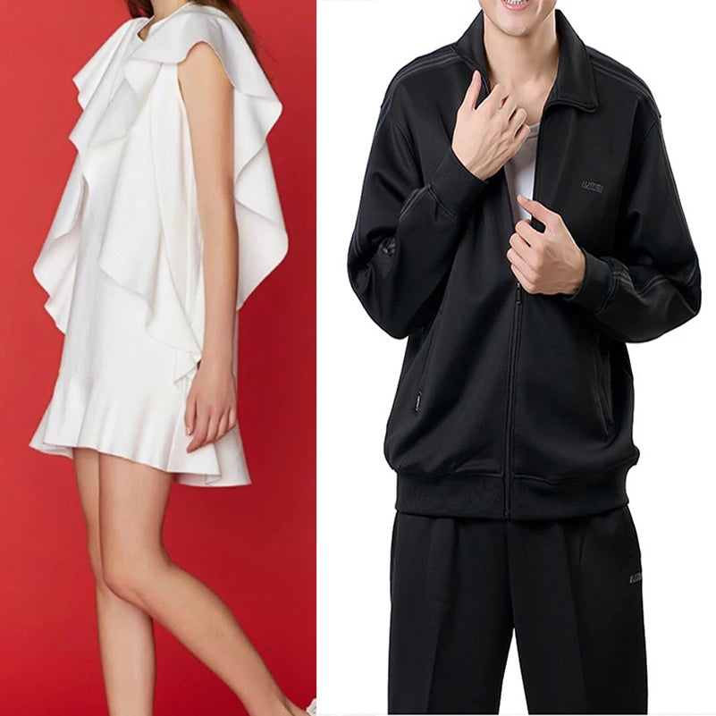Tissu tricoté élastique Scuba résistant à l'usure, anti-boulochage pour la couture de pulls, jupes, uniformes scolaires, vêtements de sport au mètre