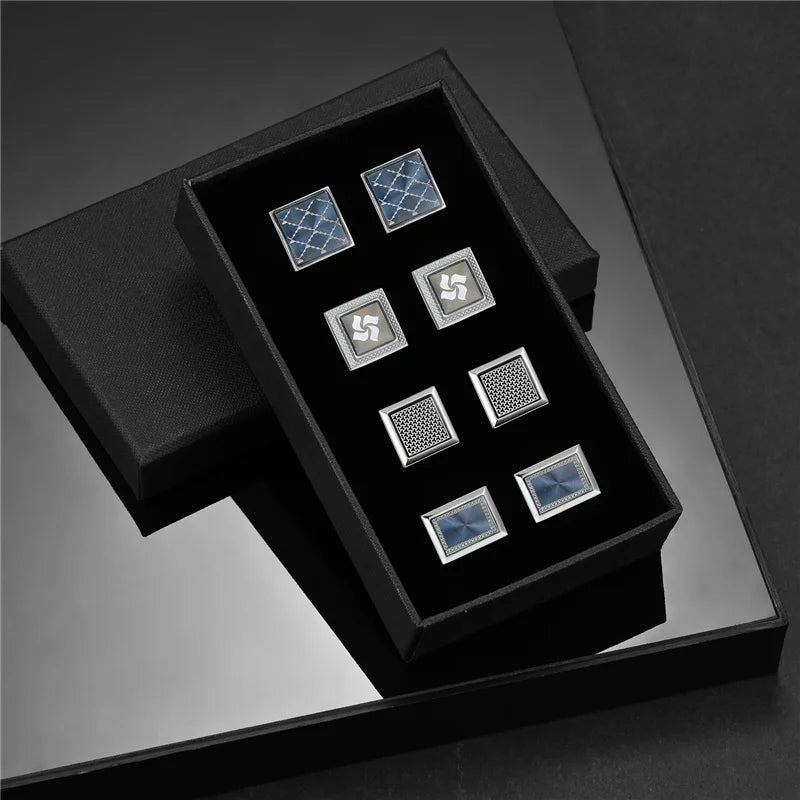 Herrenhemd Manschettenknöpfe Kupfer Manschettenknöpfe für Herren Luxus Hochzeit Gäste Geschenke Rund Quadrat Mode Schmuck Herren Manschetten Glieder Krawattenklammer