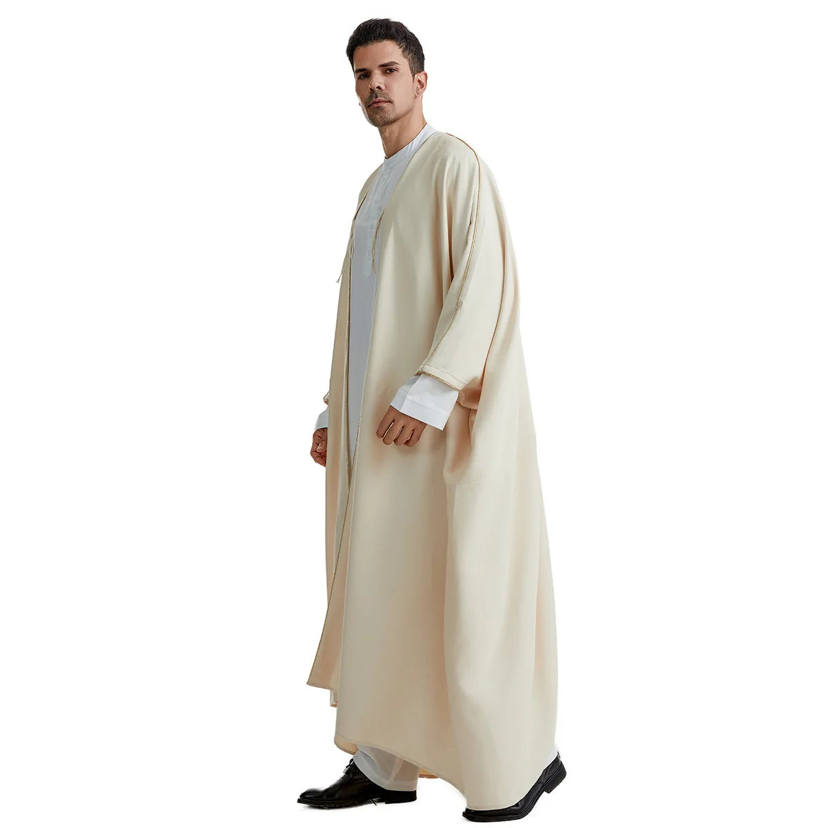 Ramadan Djellaba Eid Abayas Gebets-Kaftan Herren Muslimischer offener Abaya Türkei Arabischer Cardigan Robe Marokko Jubba Thobe Islam Dishdasha