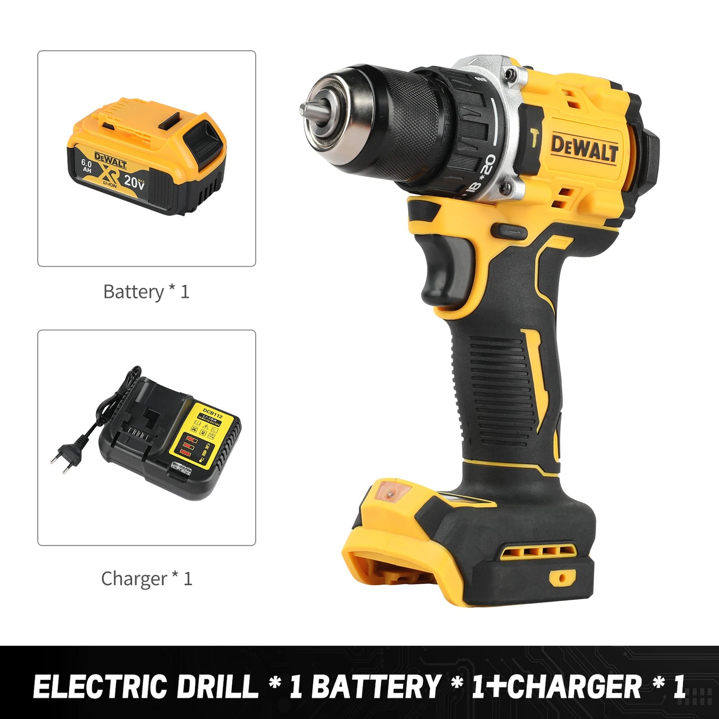 DEWALT Lithium Battery 20V Rechargeable Brushless Compact Electric Screwdriver Hand Drill Impact Drill DCD805