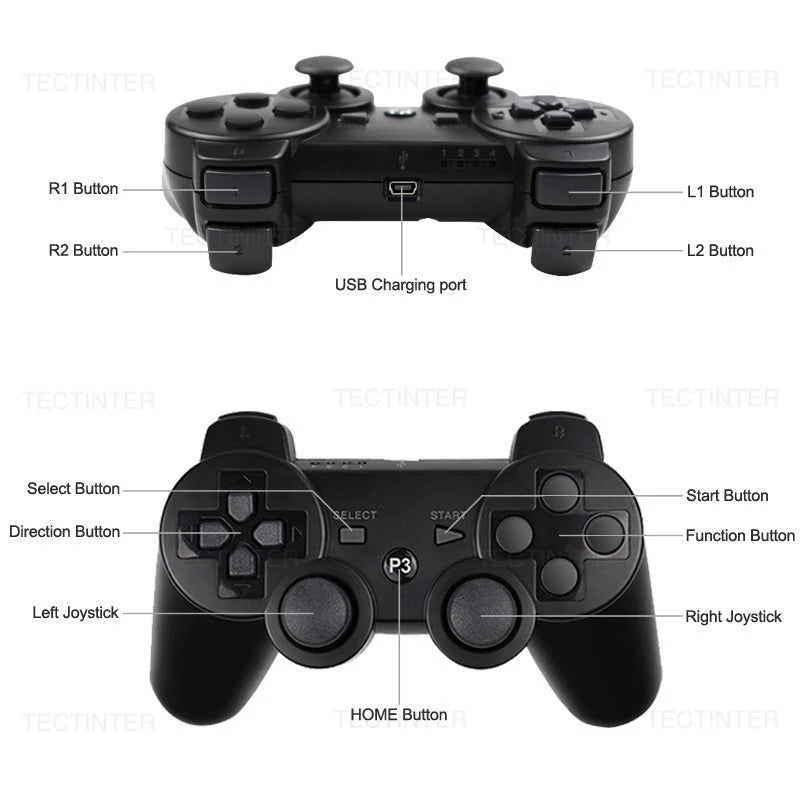 Bluetooth-Compatible Wireless Controller For PS3 Joystick Gamepad For PlayStation 3 Controle Accessories USB PC Game Controller