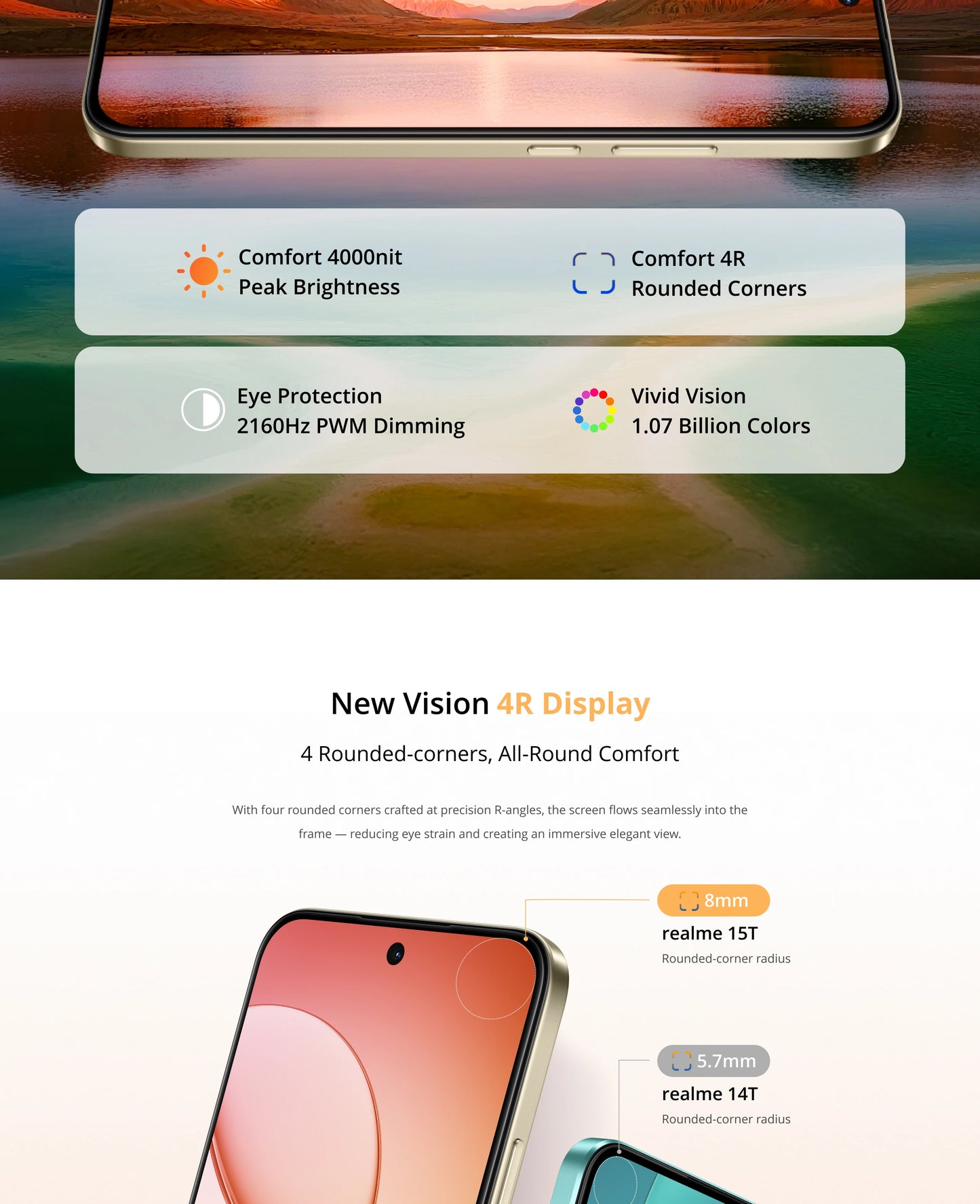 realme 15T 5G Smartphone NFC Dimensity 6400 Max Chipsatz Zwei 50MP Kameras 6.57" 120Hz AMOLED Display 7000mAh Akku 60W Ladung