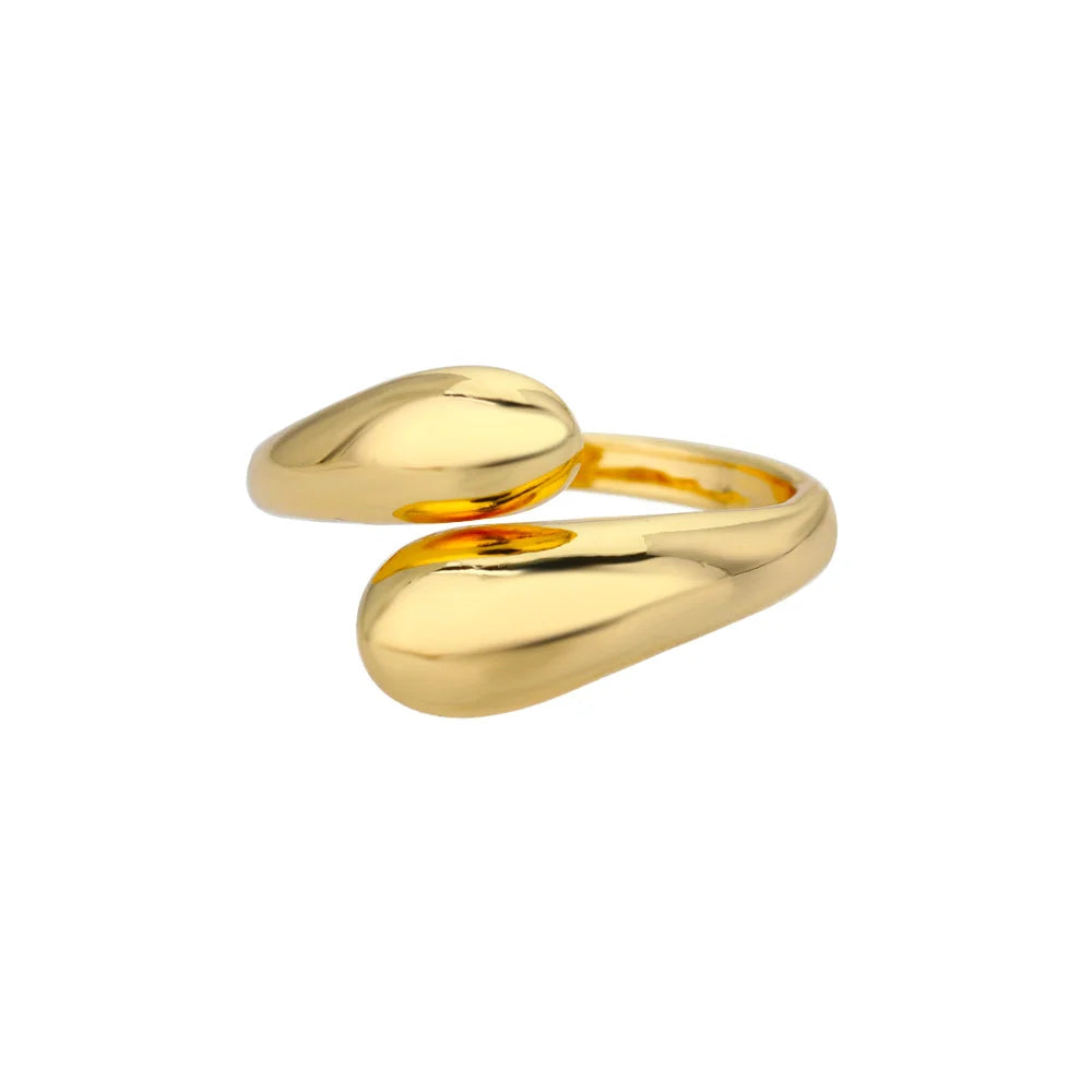 Edelstahlringe für Damen 2024 Trend Offener Goldfarbener Doppelperlenring Hochzeit Ästhetischer Schmuck Paar Geschenk anillos
