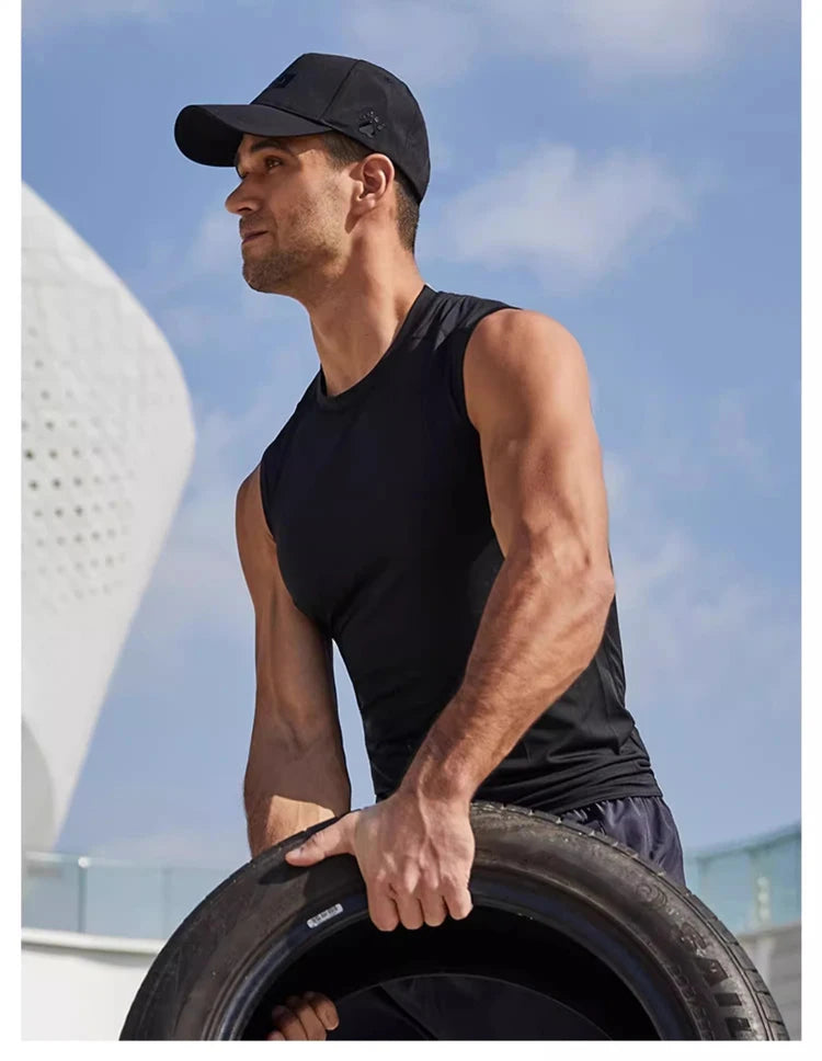 Débardeur de Compression Homme Chemise de Sport Sans Manches Séchage Rapide Musculation Fitness Gilet Entraînement Haut Musculaire