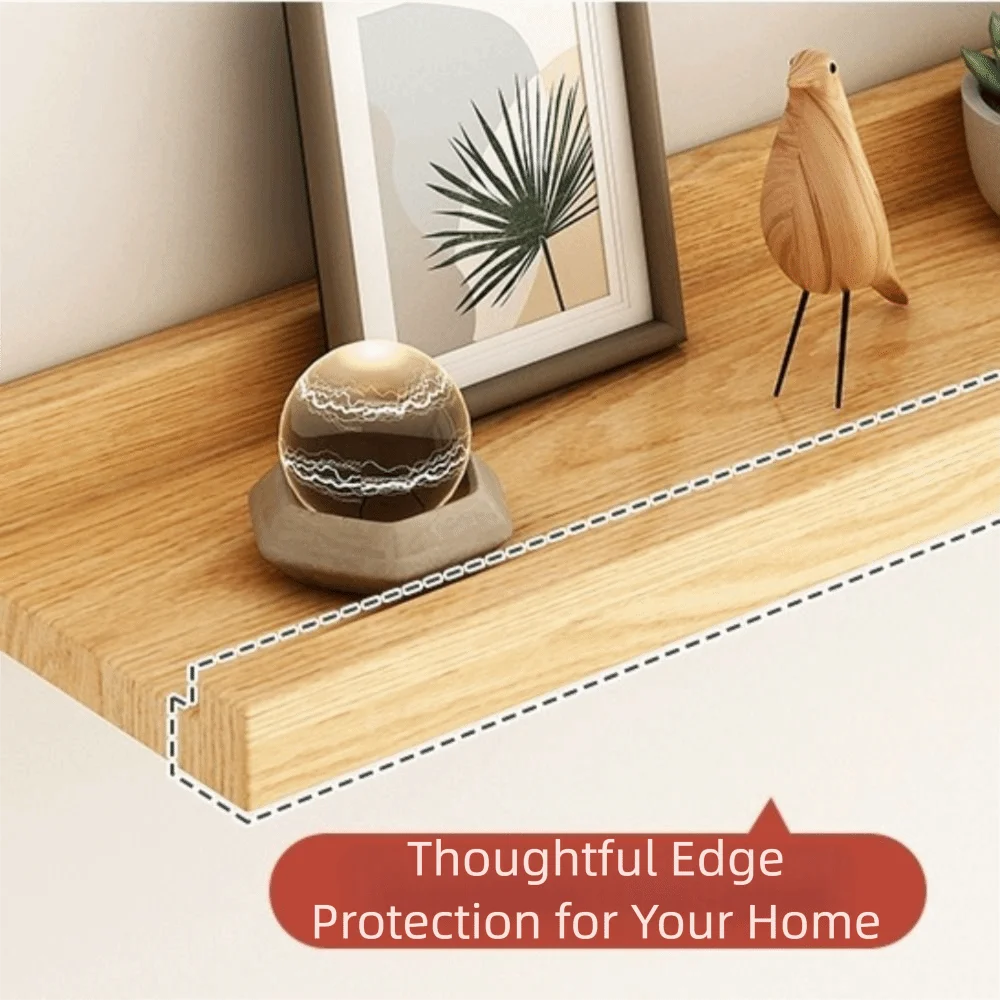 Space Saving Wooden Floating Shelf Minimalist Style Rustic Wall Mounted Storage Rack Decorative Bookshelf Organizer