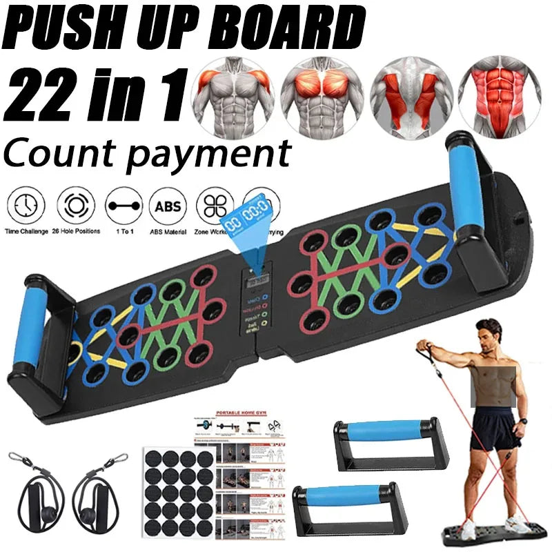Automatic Count Push Up Board Strength Train Equipment Foldable for Chest Abdomen Arms and Back Train Home Gym Equipment Fitness