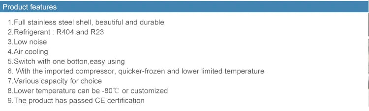 Armoire de congélation rapide 1400L –45°C en acier inoxydable de qualité commerciale pour viande, fruits de mer, boulangerie, personnalisée