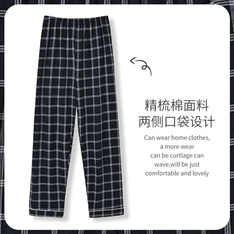 Nouveau style Vente chaude Coton carreaux Pyjama Pantalon pour Adultes Ameublement Coton Pantalon Coton Pyjama Homme Bas de sommeil Vêtements d'intérieur