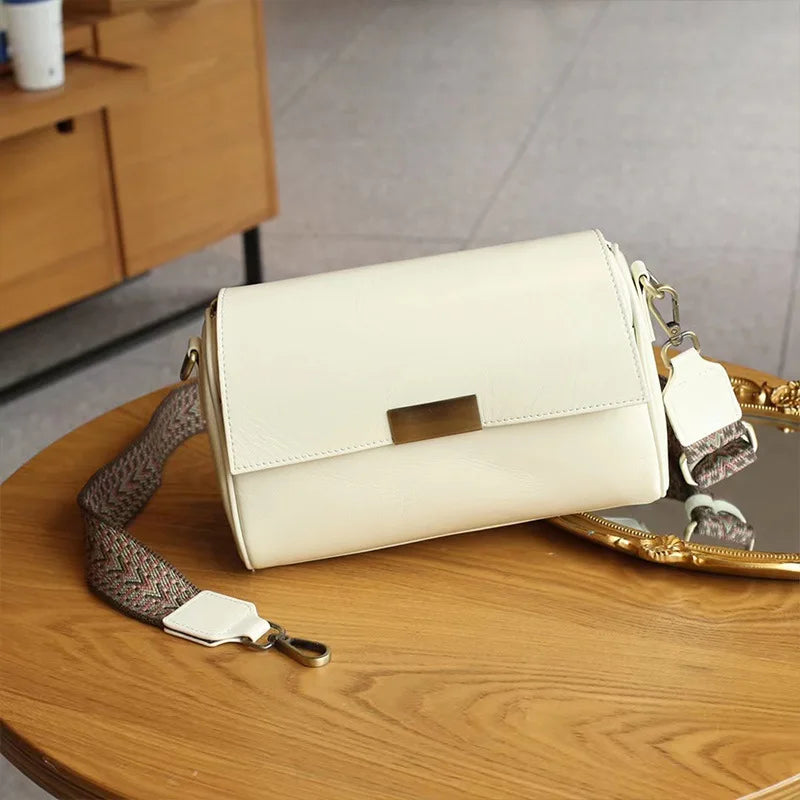 Vielseitige Damen-Umhängetasche aus Rindsleder, Damen-Crossbody-Tasche, Neu 2025, pflanzlich gegerbtes Oberleder, lässige Messenger-Handtasche