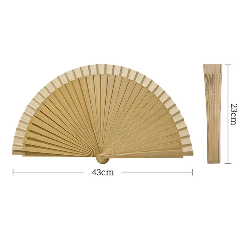 1PC Plain Wood Folding Hand Held Fans Solid Color Spanish Dance Performance Wooden Fans Wedding Hand-Painted Ornament Gift