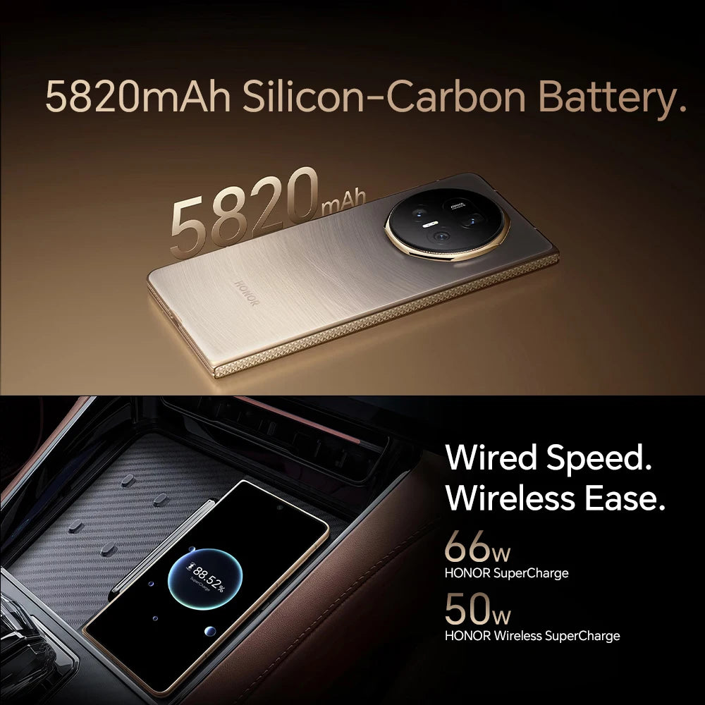 HONOR Magic V5 Version globale 5G Smartphone pliable Snapdragon 8 Elite Écran LTPO OLED 7,95 pouces Batterie 5820 mAh SuperCharge 66 W
