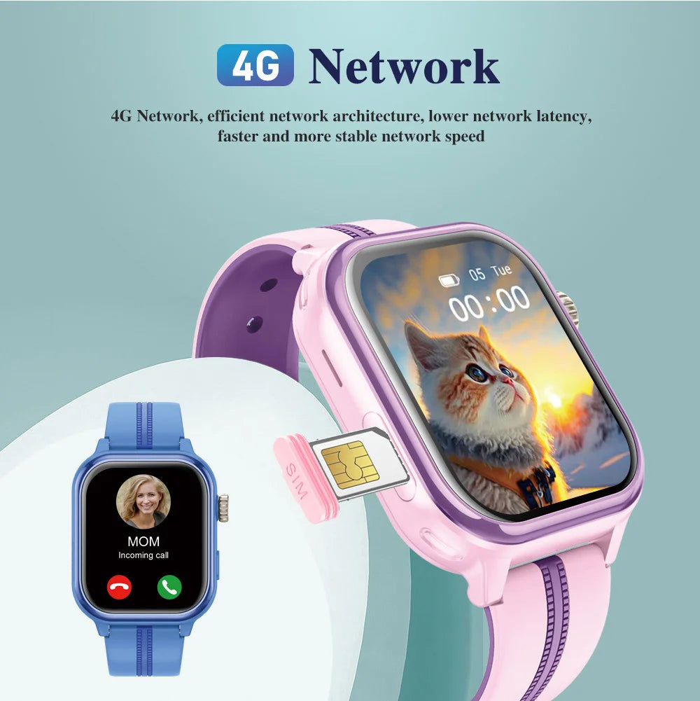 Wonlex KT39 4G Kinder-GPS-Smartwatch mit rotierender Kamera GPS-Echtzeit-Standort-Tracker 1+16GB Videoanruf Kinder-Smartwatch