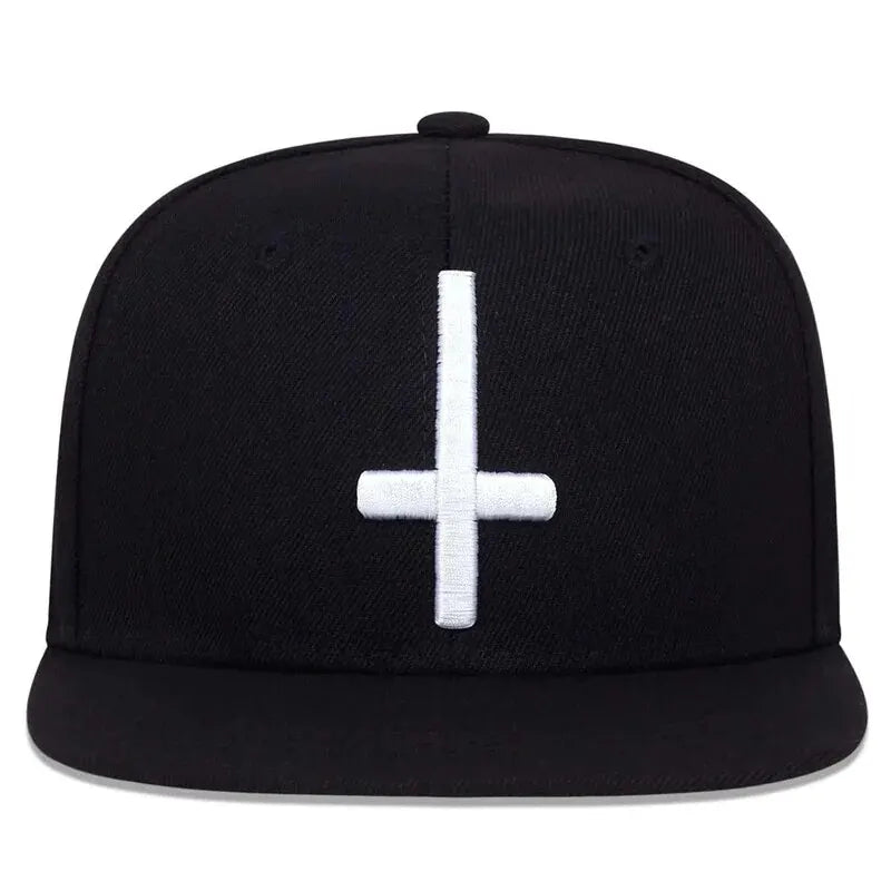 Unisex Flache Kreuz-Stickerei Hip-Hop-Hüte Frühling Herbst Outdoor Verstellbare Freizeit-Baseballkappen Sonnenhut