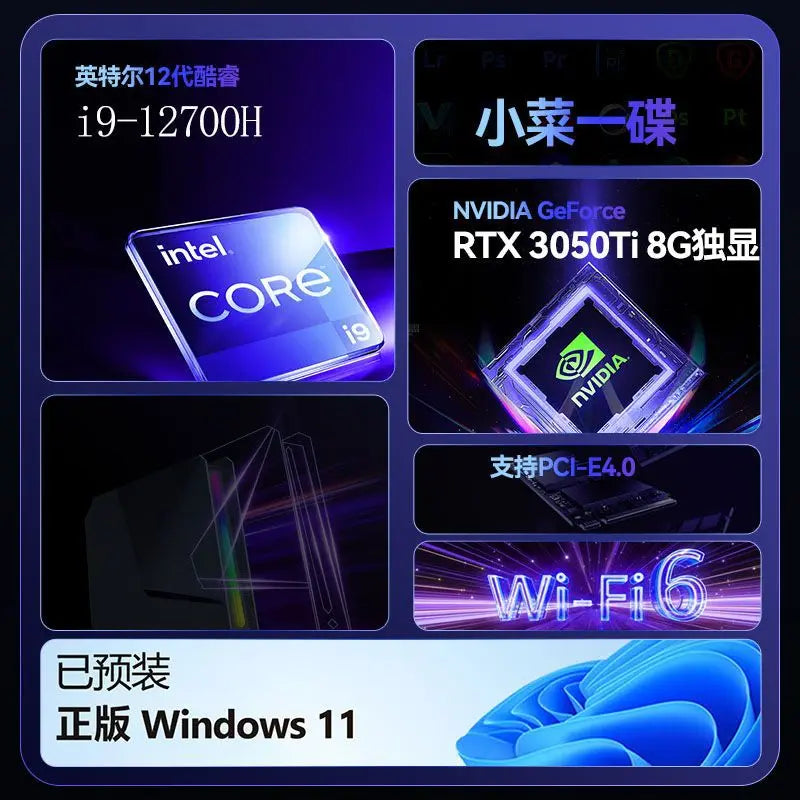 Gaming-PC i9 12900H RTX4060 64GB DDR4 2TB NVME SSD Mini-PC Gamer PC Gaming Minipc Mini-Desktop-Computer