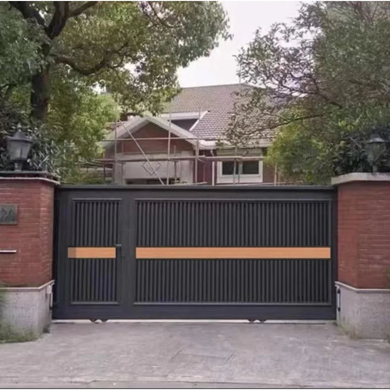 EXW Porte coulissante de villa en alliage d'aluminium moderne et simple, jardin extérieur, traduction artistique électrique, entrée de garage sécurisée.