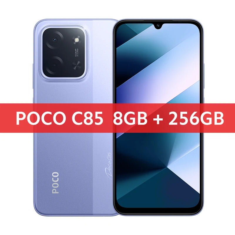 POCO C85 Global Version Smartphone NFC 128GB 256GB MediaTek Helio G81-Ultra 6.9" Dot Drop Display 50MP Main Camera 6000mAh