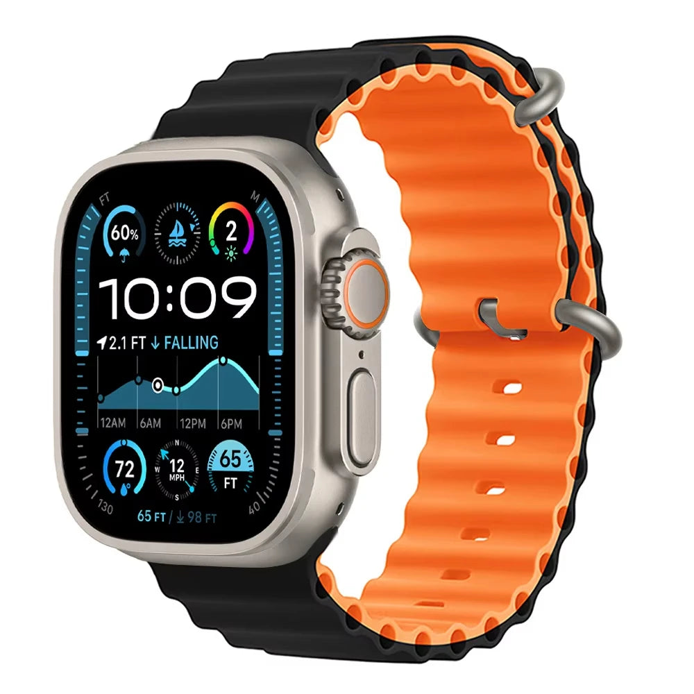 Offizielles Ocean Armband für Apple Watch Ultra 3 2 49mm 46mm 44mm 40mm 42 41 45 Sportarmband iWatch Series 11 10 9 7 8 6 SE3