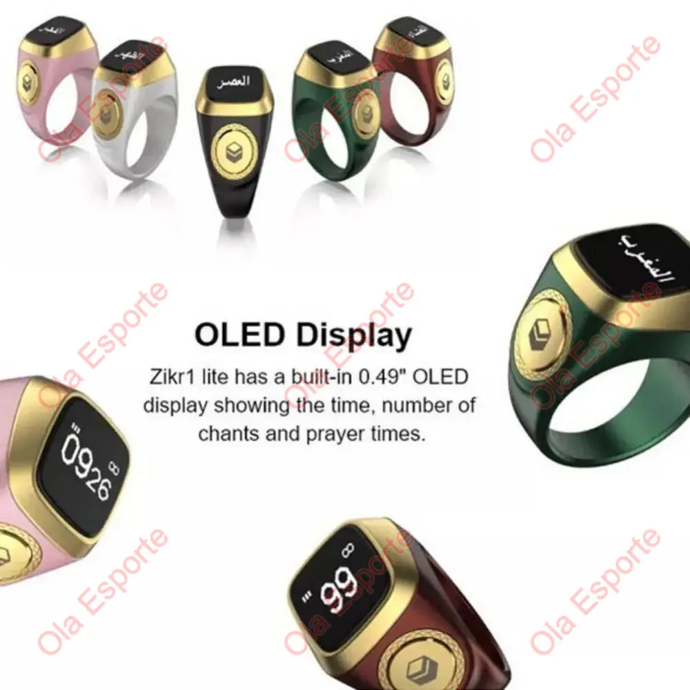 Bague Smart Zikr Qibla 2026, éloge, tasbih, compteur numérique électronique pour musulmans, rappel de vibration à 5 heures de prière, étanche