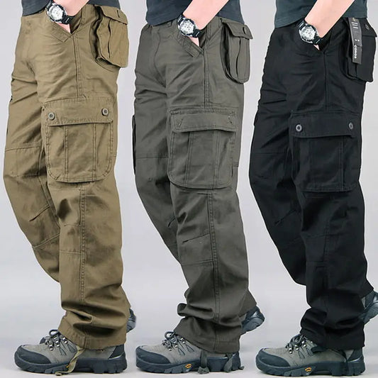 Pantalon cargo tactique 2025 pour homme, en coton, salopette, pantalon de travail extérieur, grande taille, vêtement pour homme, pantalon de randonnée camouflage avec plusieurs poches