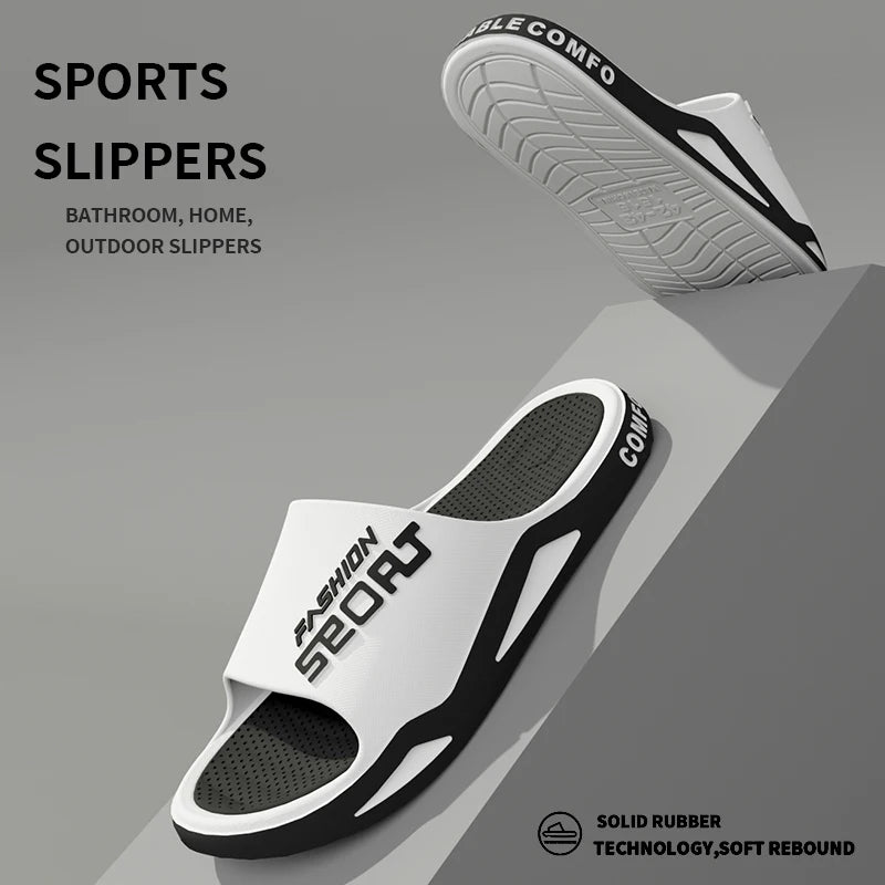 Fashion&Sports Herren Sommerslipper Rutschfeste PVC-Robuste Hausschuhe Outdoor-Strand-Flip-Flops für Herren Bequeme Hausschuhe