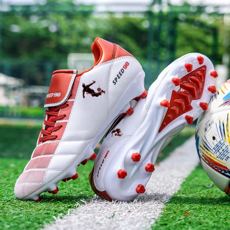 Chaussures de football homme crampons FG/TF, respirantes, professionnelles, pour gazon, antidérapantes, à crampons longs, pour entraînement adulte en futsal