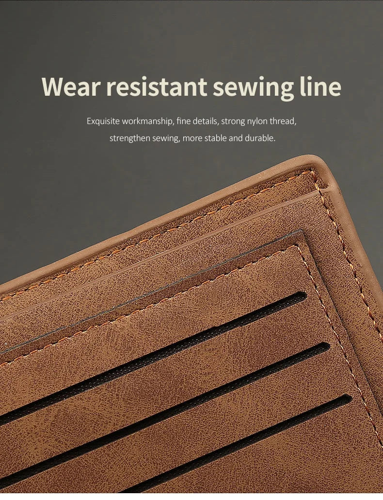 Nouveau Portefeuille Homme en Cuir PU Tendance 2022 avec Compartiment Monnaie Zippé Petit Porte-monnaie Slim Dollar Nouveau Design Portefeuille