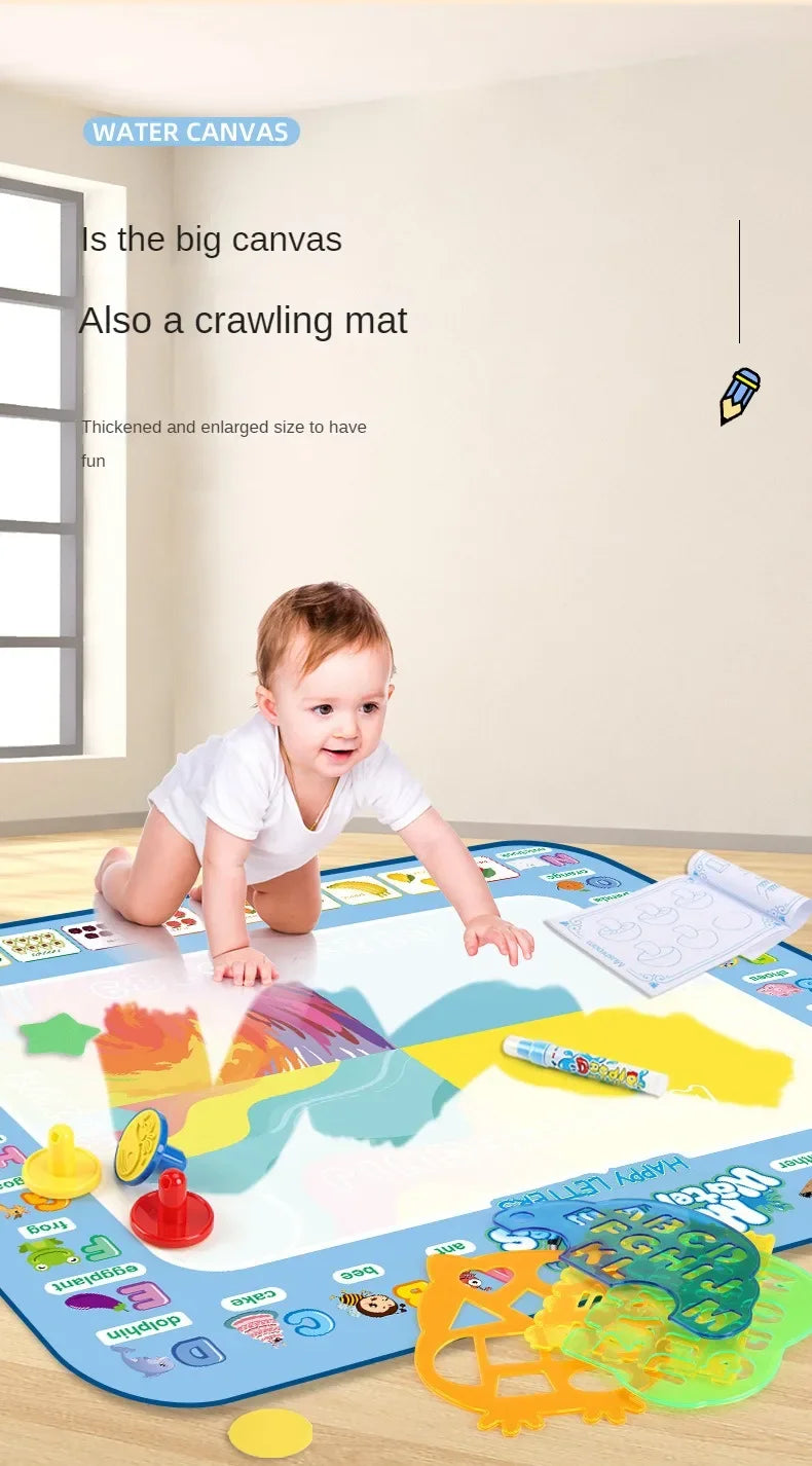100x80CM Zauberwasser-Zeichenmatte Malen Doodle mit wiederverwendbaren Zauberstiften Montessori Malbrett Lernspielzeug Kindergeschenke