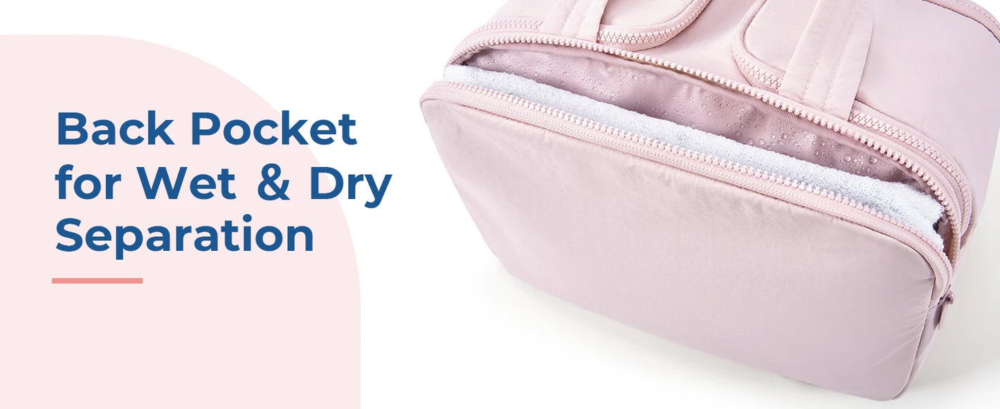 BAGSMART Kulturbeutel mit großer Kapazität, Make-up-Tasche mit Öffnung, tragbare Kosmetiktasche mit Griff für Accessoires und Toilettenartikel