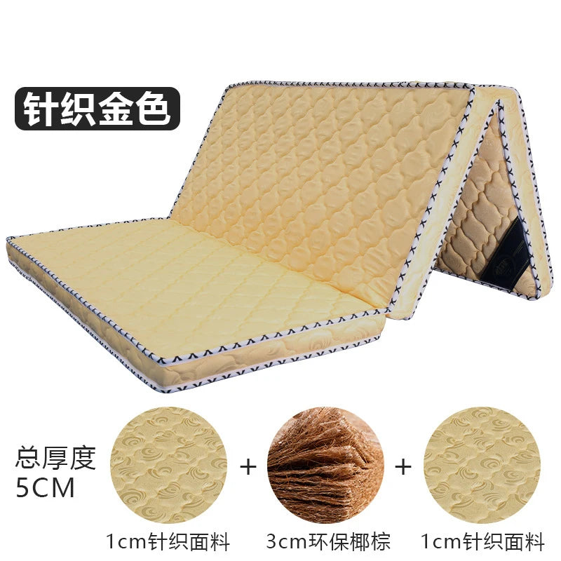Natural coconut palm mattress pad 1.8m 1.5m soft and hard coir palm folding mattress children's mattress 100% natural coir mats