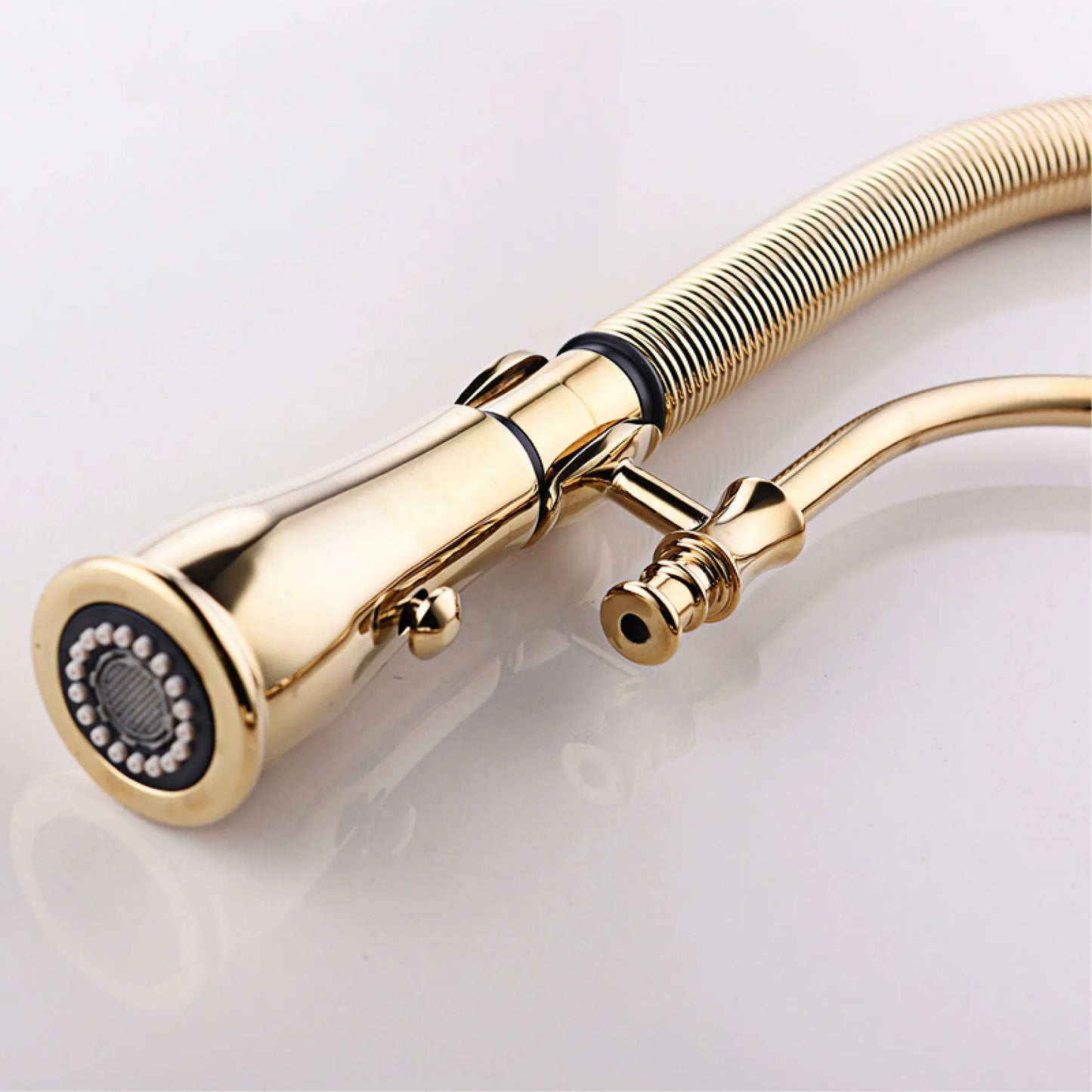 Mitigeur de cuisine AITANA de luxe en laiton doré, design rétro, monocommande double contrôle chaud et froid, 2 fonctions
