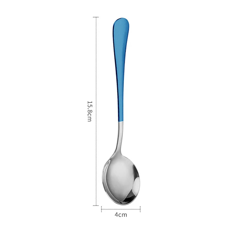 1 Pc Stainless Steel Korea Soup Spoons Home Kitchen Ladle Capacity Gold Silver Mirror Polished Flatware For Coffee Tableware
