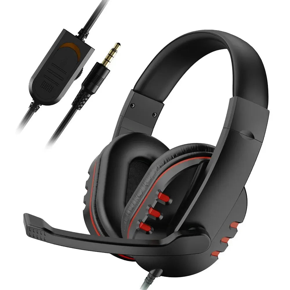Écouteurs casque gaming filaire 3,5 mm pour PS4 Playstation 4 Jeu PC Chat Ordinateur avec microphone