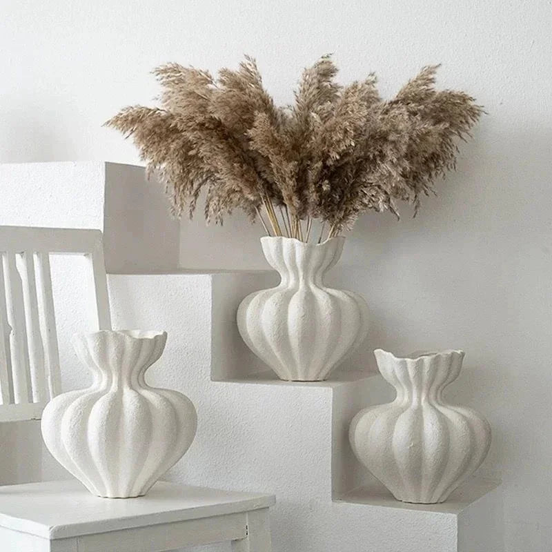 French Ceramic Vase Minimalist Floral Vessel Table Centerpiece Home Decor For Women Gift For Anniversary Birthday