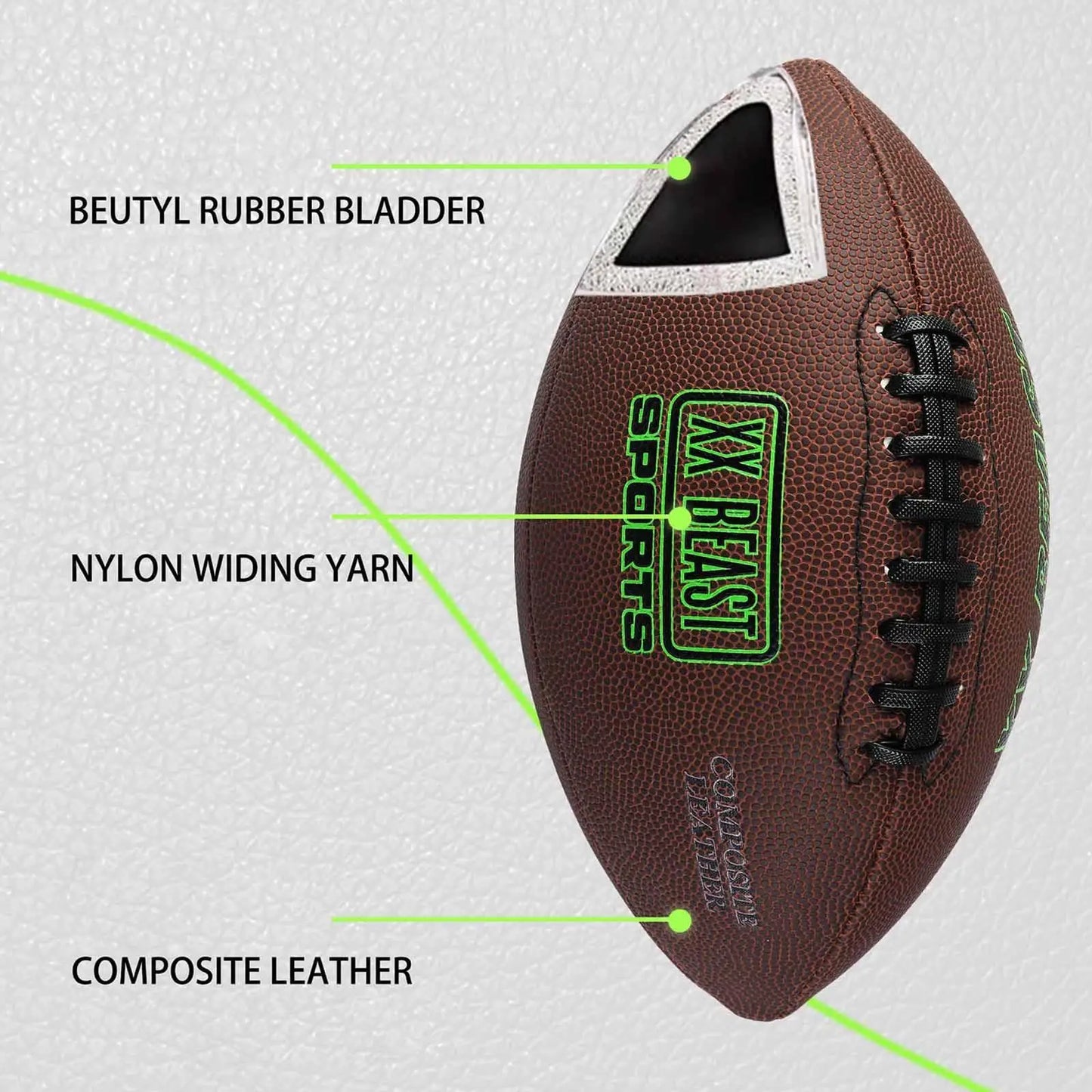 Ballon de rugby antidérapant, équipement de jeu récréatif, cadeau, entraînement intérieur et extérieur, résistant à l'usure pour le jeu, l'équipe, la fête, la salle de sport, Noël