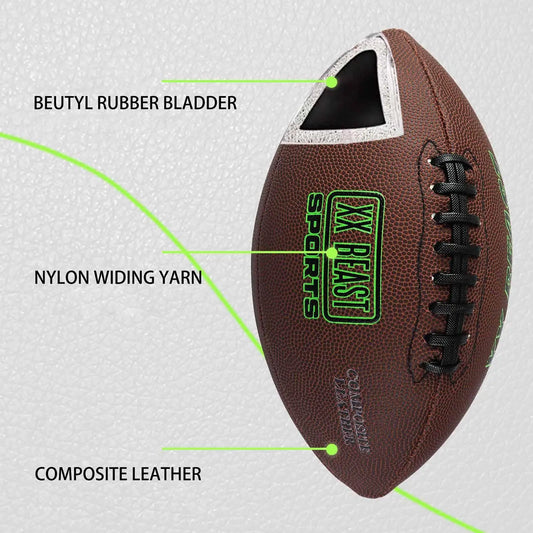 Rugby Ball Nonslip Recreational Play Gift Equipment Indoor Outdoor Training Wear Resistant for Game Team Party Gym Christmas