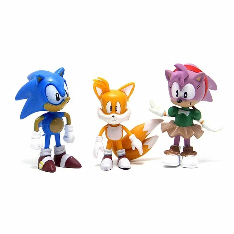 6Pcs/Set 6-7cm Sonic Figures Toy Pvc Toy Shadow Tails Characters Figure Toys For Children Animals Toys Set