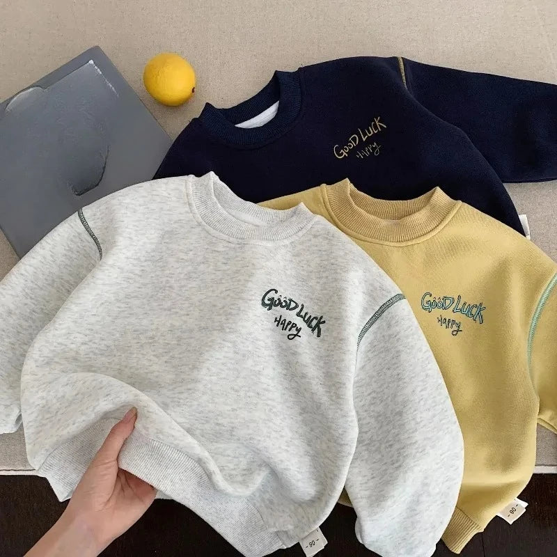 Sweat-shirt Enfant 2025 Printemps Automne Garçons Imprimé Lettre Hauts Tout-petits Enfants Chandails Décontractés Bébés Hoodies