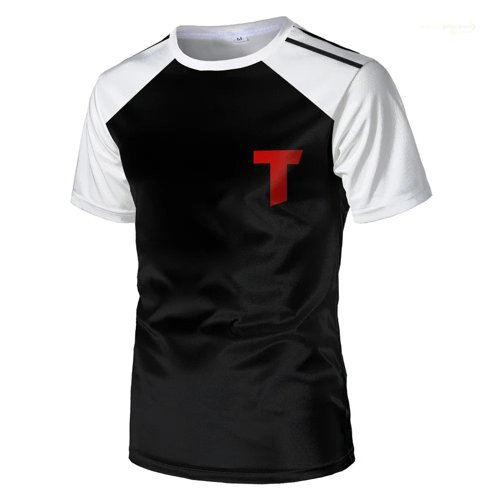 Captain Tsubasa Anime Tshirt Hyuga Animation Cosplay Short-sleeved 3D Printed Football Jersey T-shirts Mens Designer Clothes