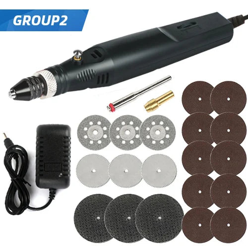 TUNGFULL Drill Engraver Mini Drill Tools Hand-held Mini Dremel Wood Working Tools Electric Grinding Accessories Set