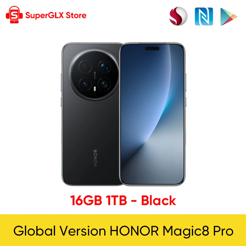 Version globale HONOR Magic8 Pro Snapdragon 8 Elite Gen 5 Écran OLED 6,71'' 120Hz 7100mAh SuperCharge 100W Téléphones Magic 8 Pro