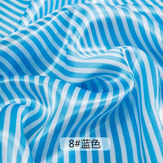 Vintage Sewing Fabric Striped Printed Fabric Satin For Pajamas Dress And Packaging Decoration T114
