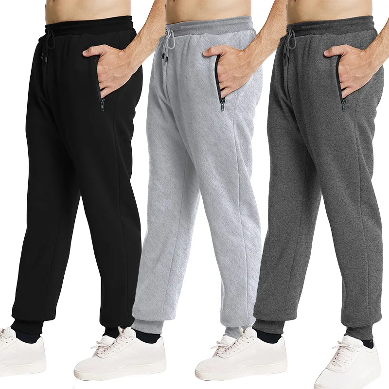 Nouveau Pantalon de Survêtement Homme, Poches Latérales Zippées, Jogging Sport Décontracté, Taille Élastique, Ample, pour le Fitness et la Gymnastique
