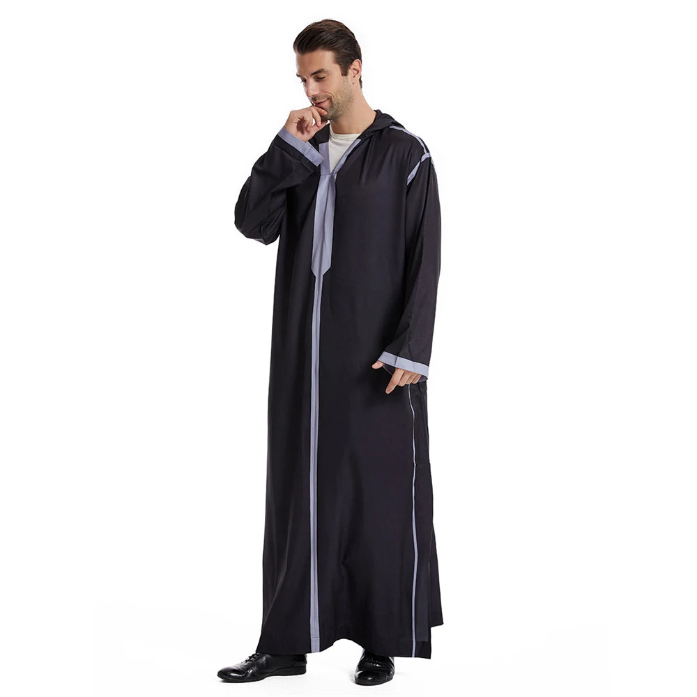 Islam Herren Kapuzen Maxikleid Jubba Thobe Saudi Arabisches Gewand Marokko Kaftan Dubai Türkei Abaya Muslimische Kleidung Ramadan Abayas Kleid
